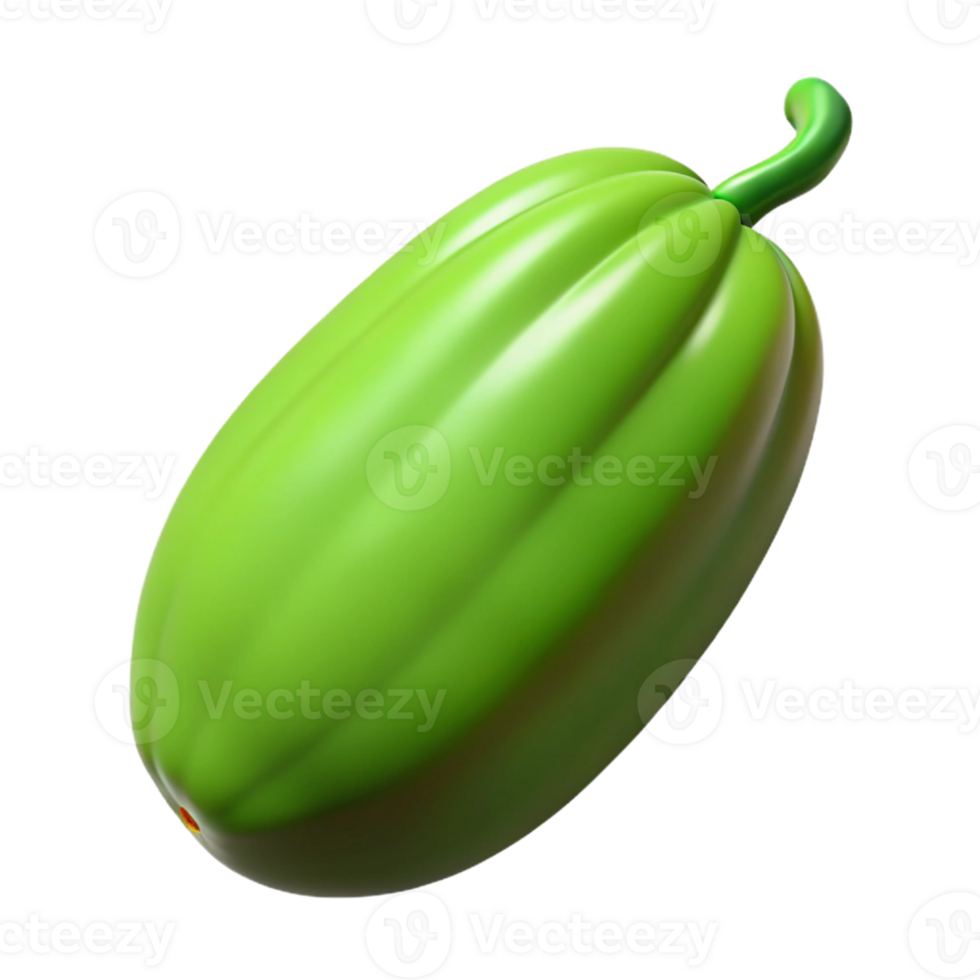 3D Render Green Chayote Squash png