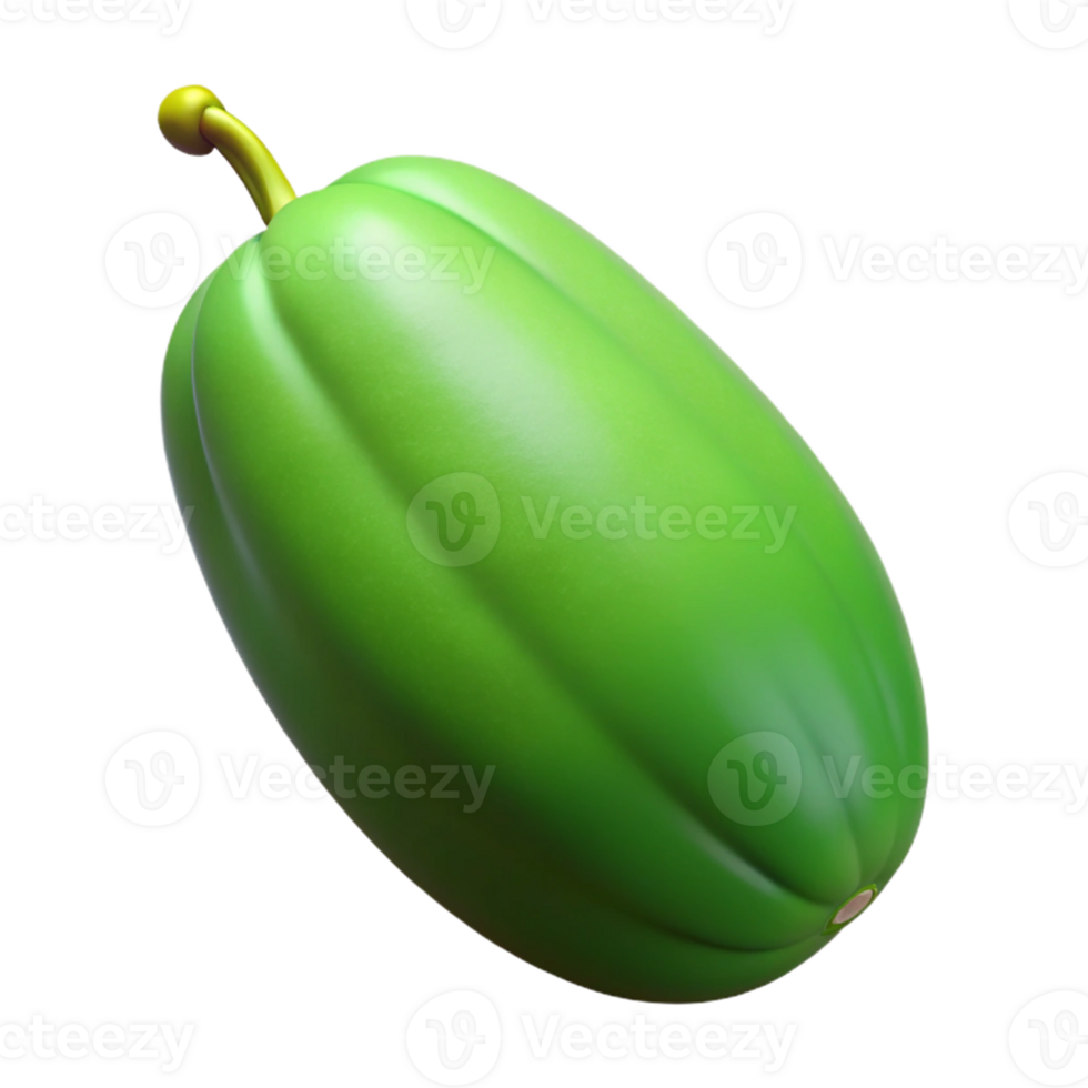 3D Green Fruit Illustration png