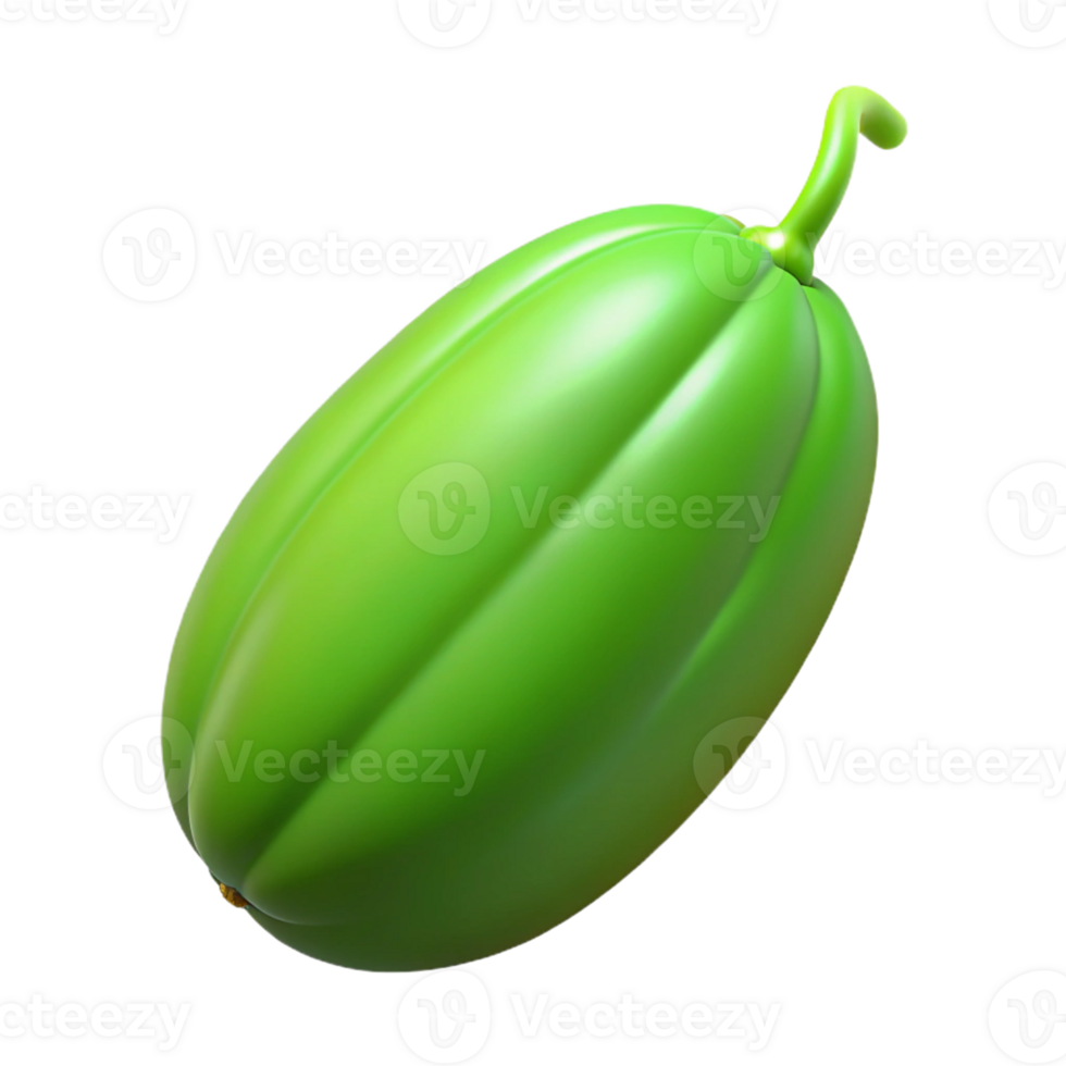3D Render of Green Fruit png
