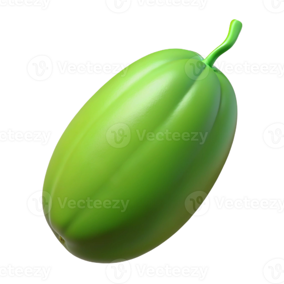 3D Render Green Fruit Illustration png