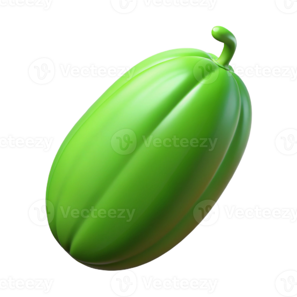 3D Render Green Fruit Illustration png