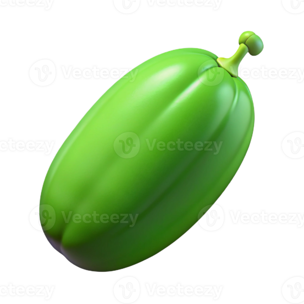 3D Render Green Star Fruit Illustration png