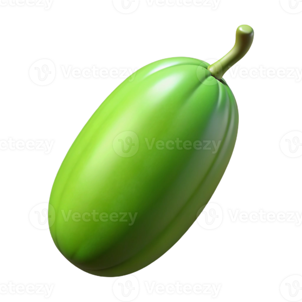 3D Render Green Fruit Illustration png