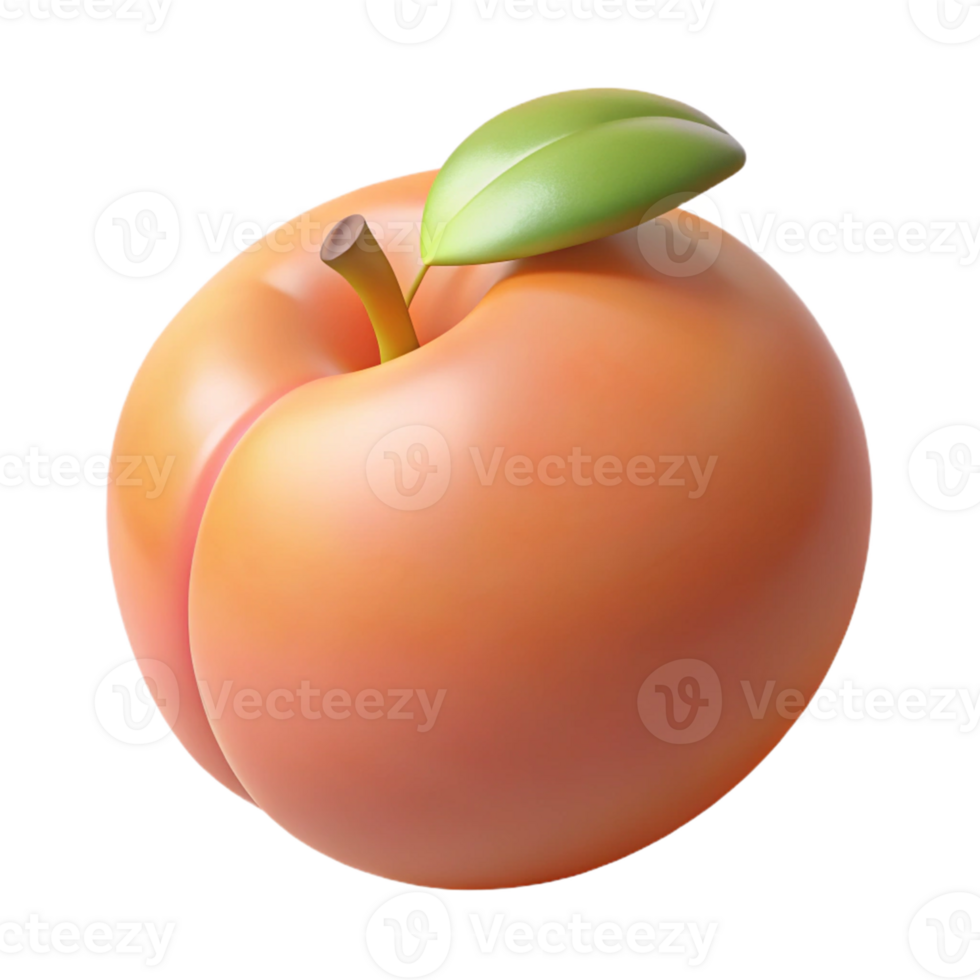 3D Render Peach Fruit Illustration png