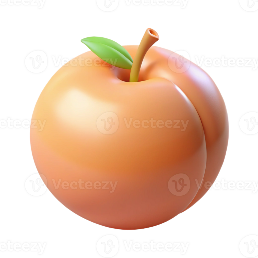 3D Render Peach Illustration png