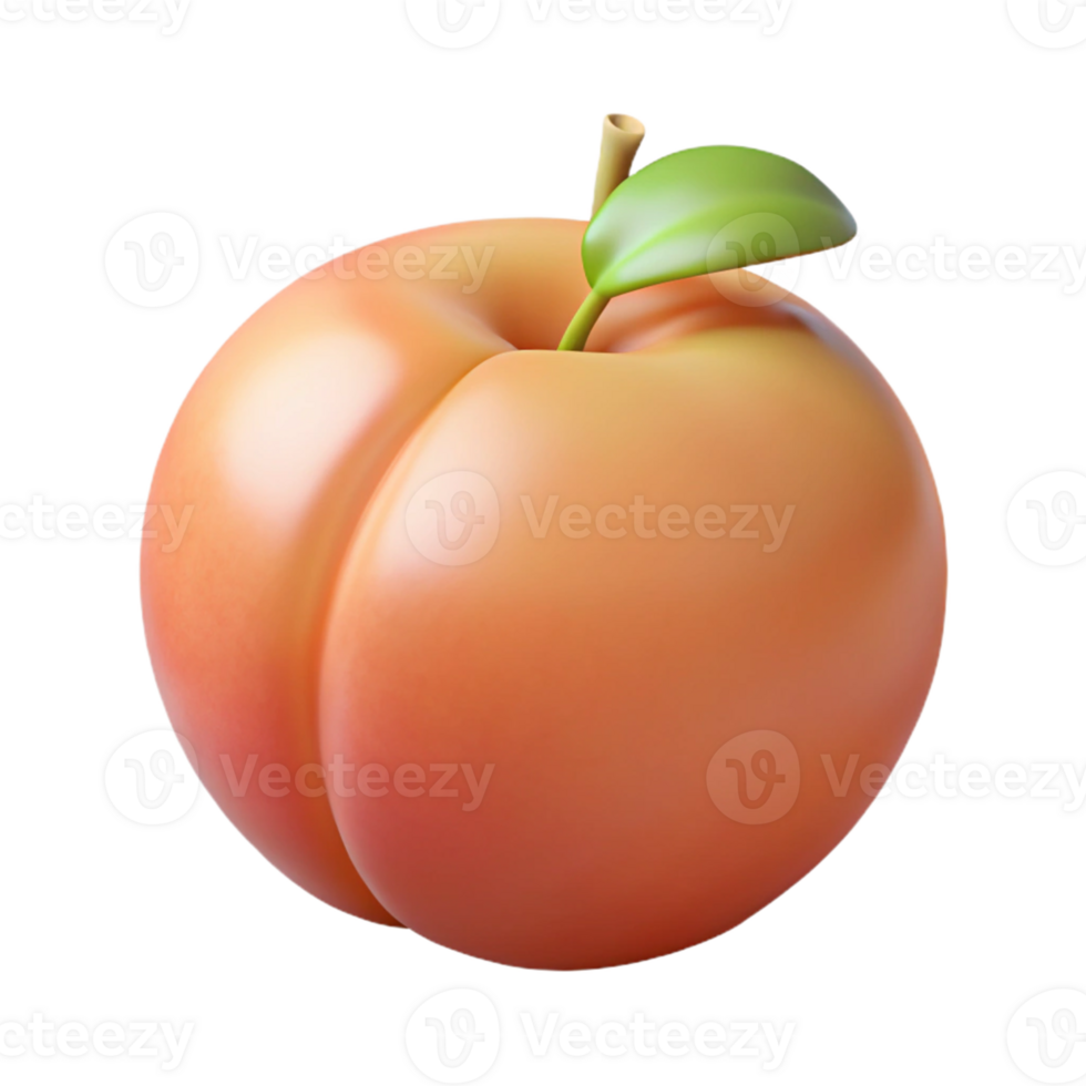 3D Render of a Peach png