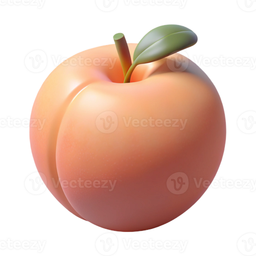 3D Render Peach Illustration, Juicy Fruit png