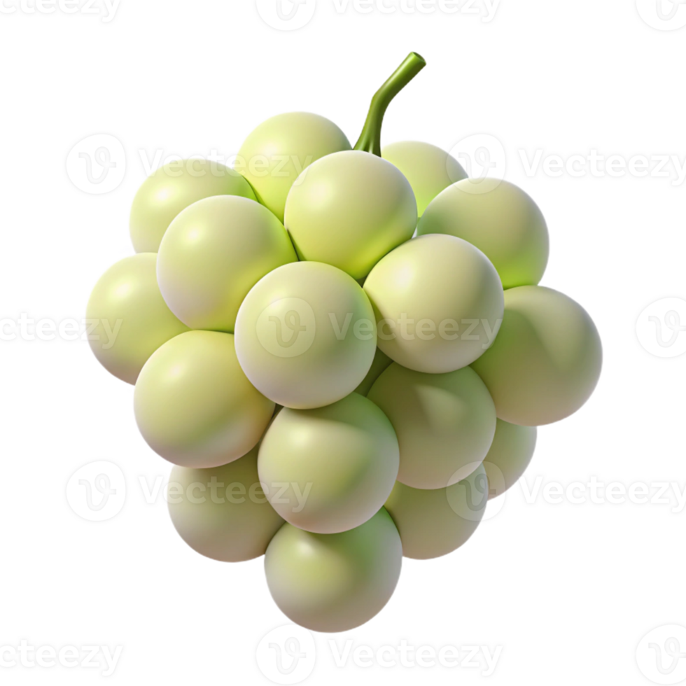 3D Render of Green Grapes png
