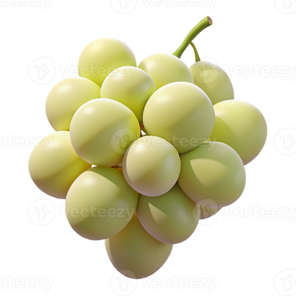 3D Render of Green Grapes png