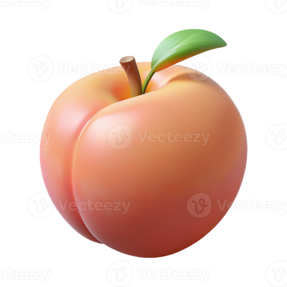Juicy Peach 3D Render Illustration png