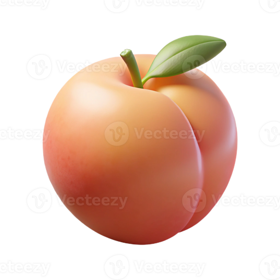 3D Render of a Peach png