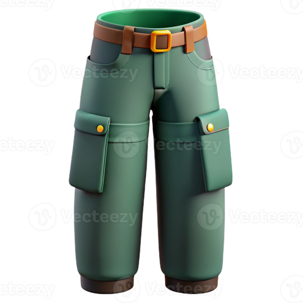 Green Cargo Pants 3D Illustration png