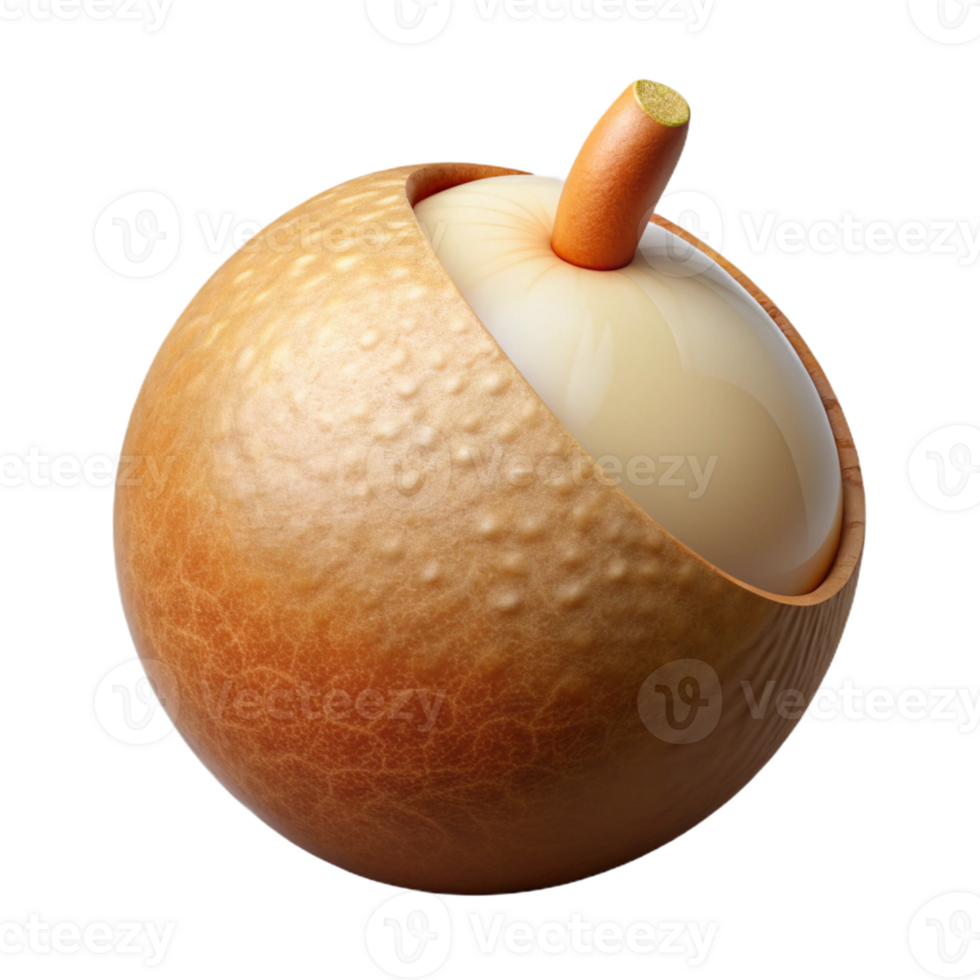 3D Render of a Peeled Longan Fruit png
