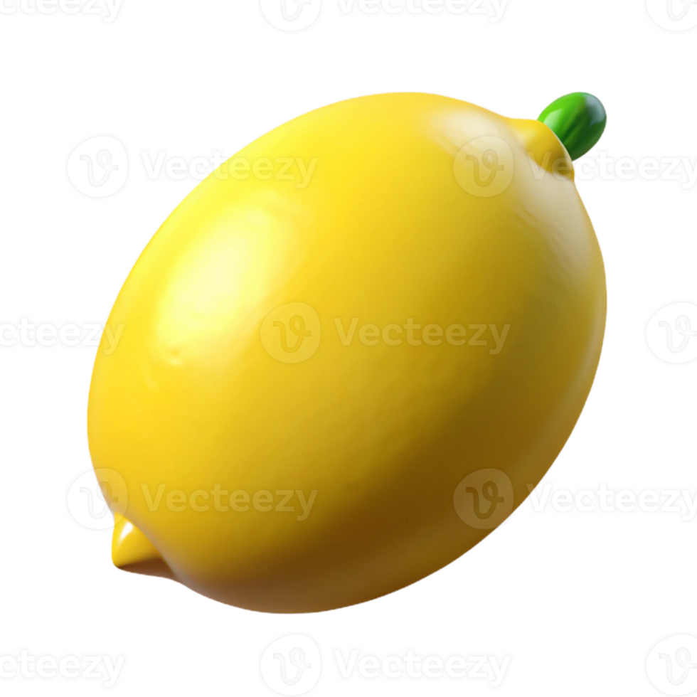 3D Render of a Yellow Lemon png