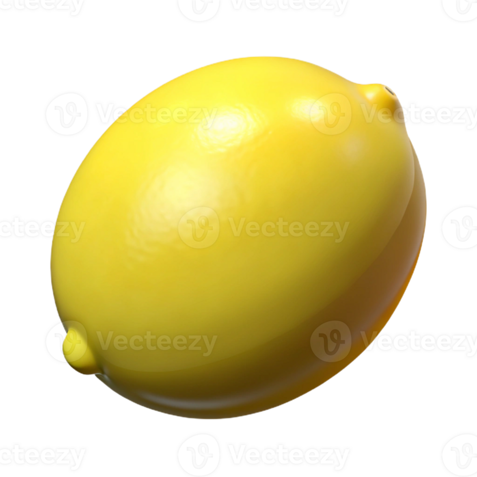 3D Lemon Render Yellow Citrus Fruit png