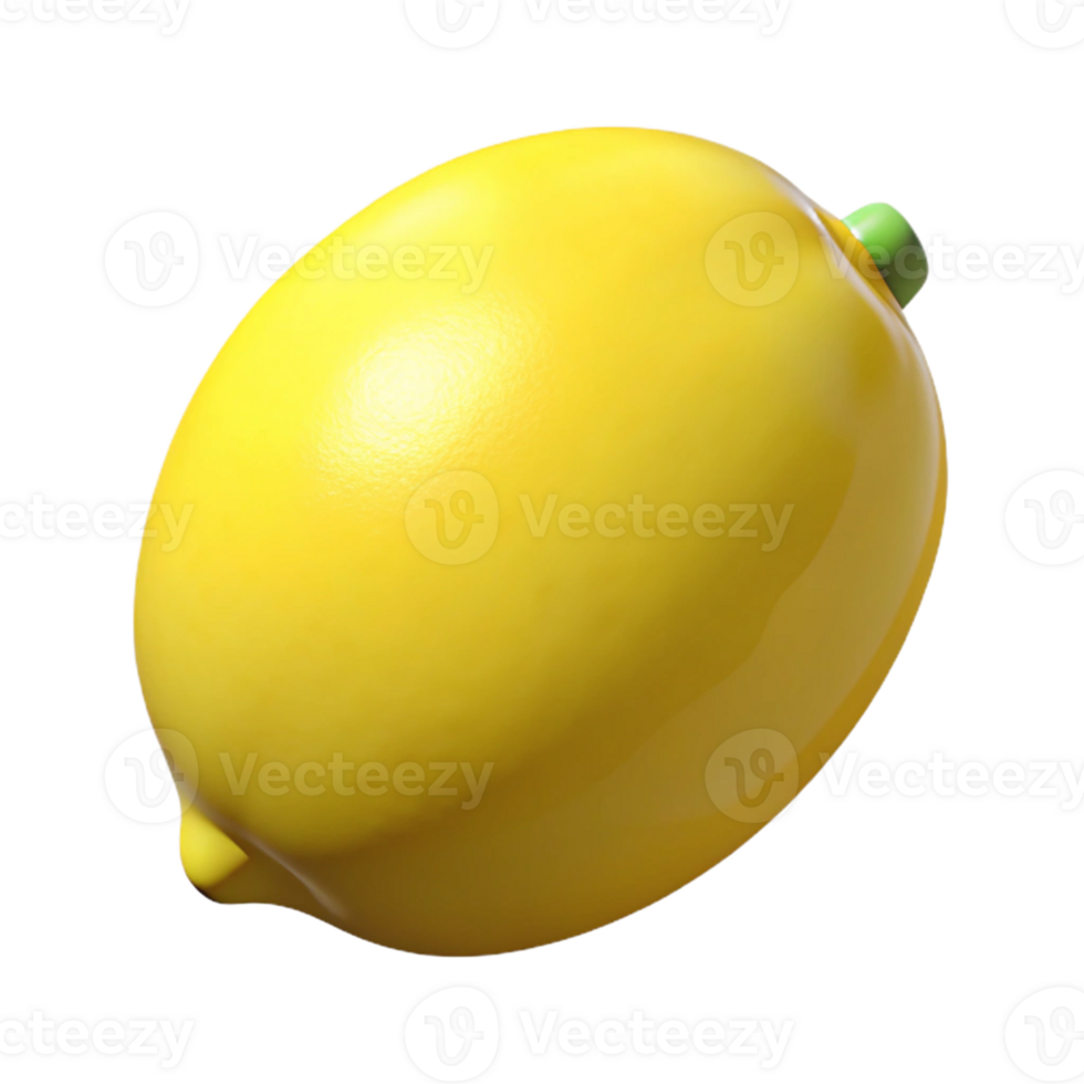 3D Render of a Yellow Lemon Fruit png