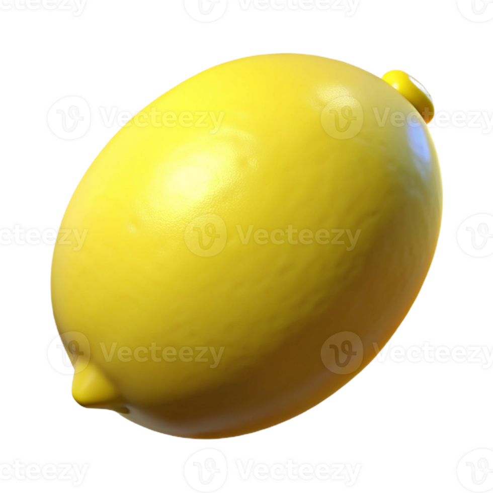 3D Render Yellow Lemon Fruit Illustration png