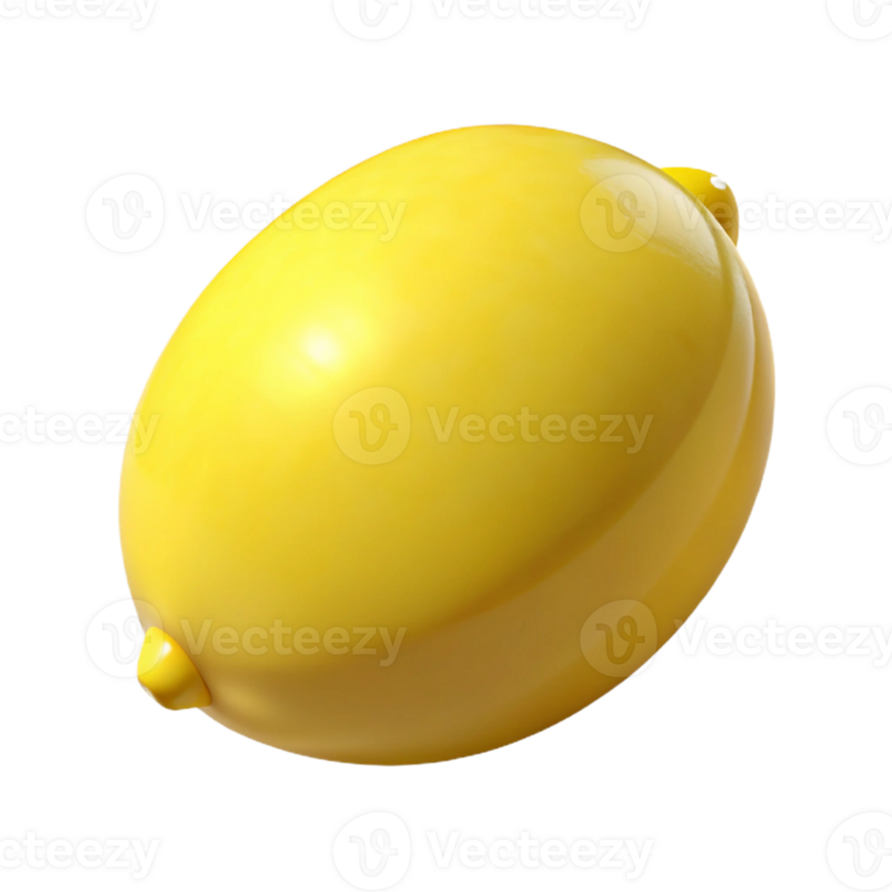 3D Render of a Yellow Lemon png