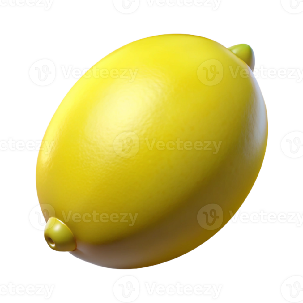 3D Render of a Yellow Lemon png