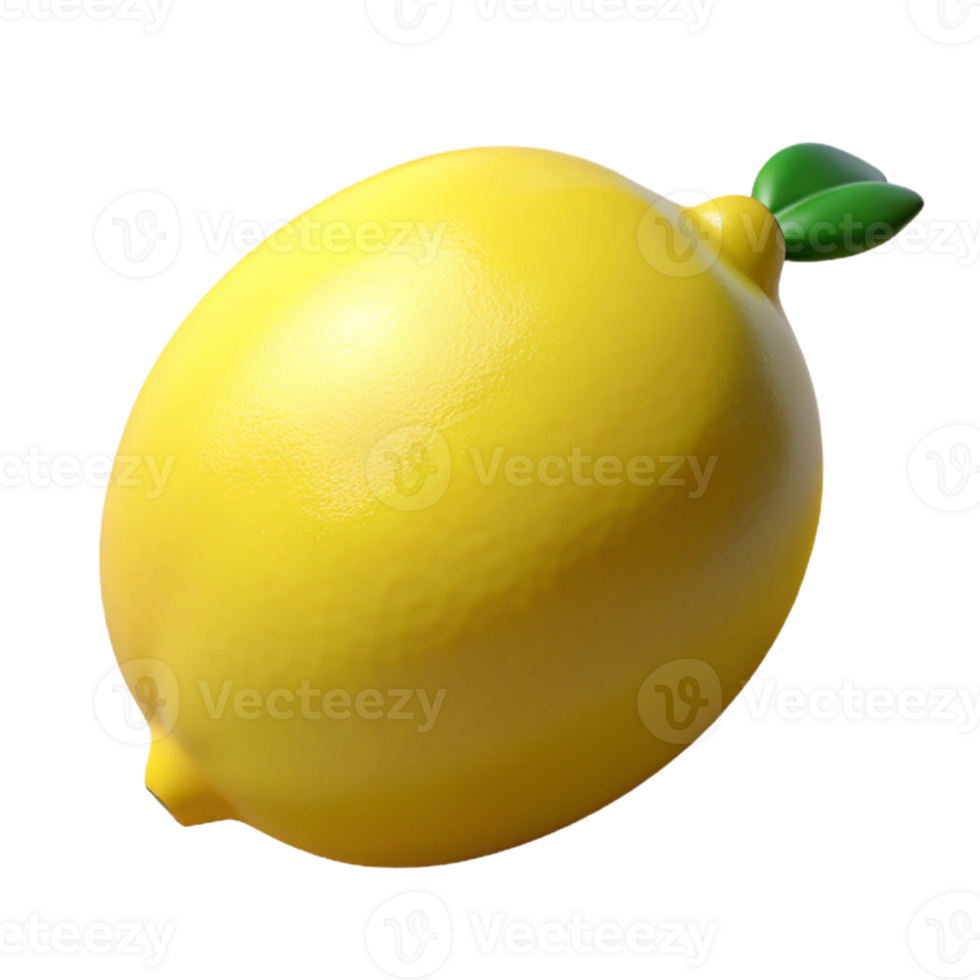 3D Lemon Illustration, Yellow Citrus Fruit png