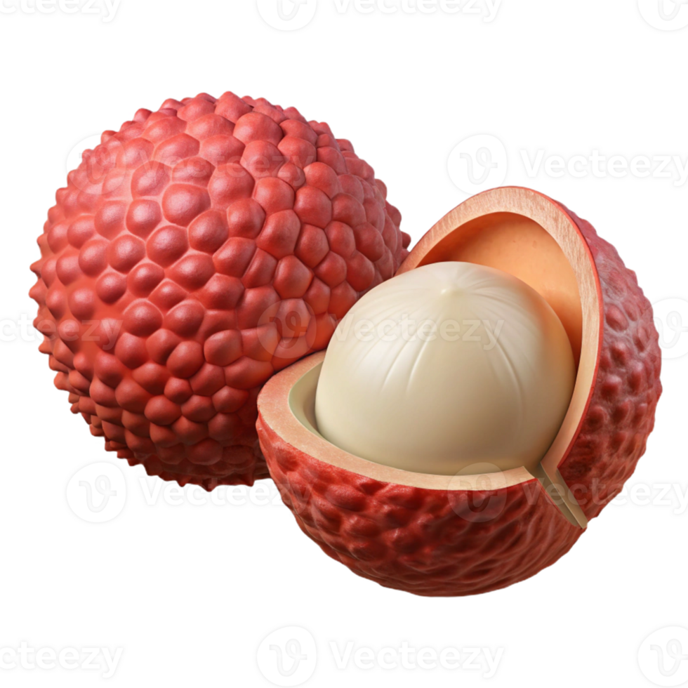 3D Render of Lychee Fruit png