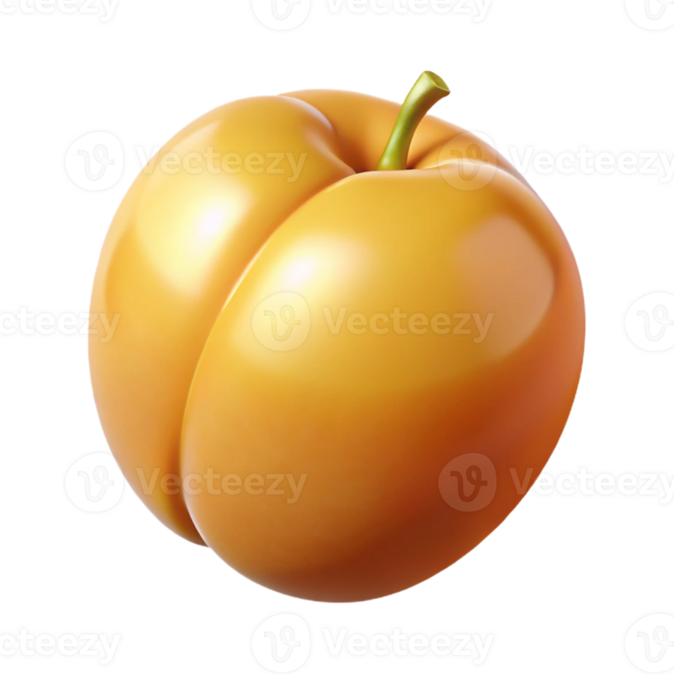 3D Render of a Ripe Apricot png