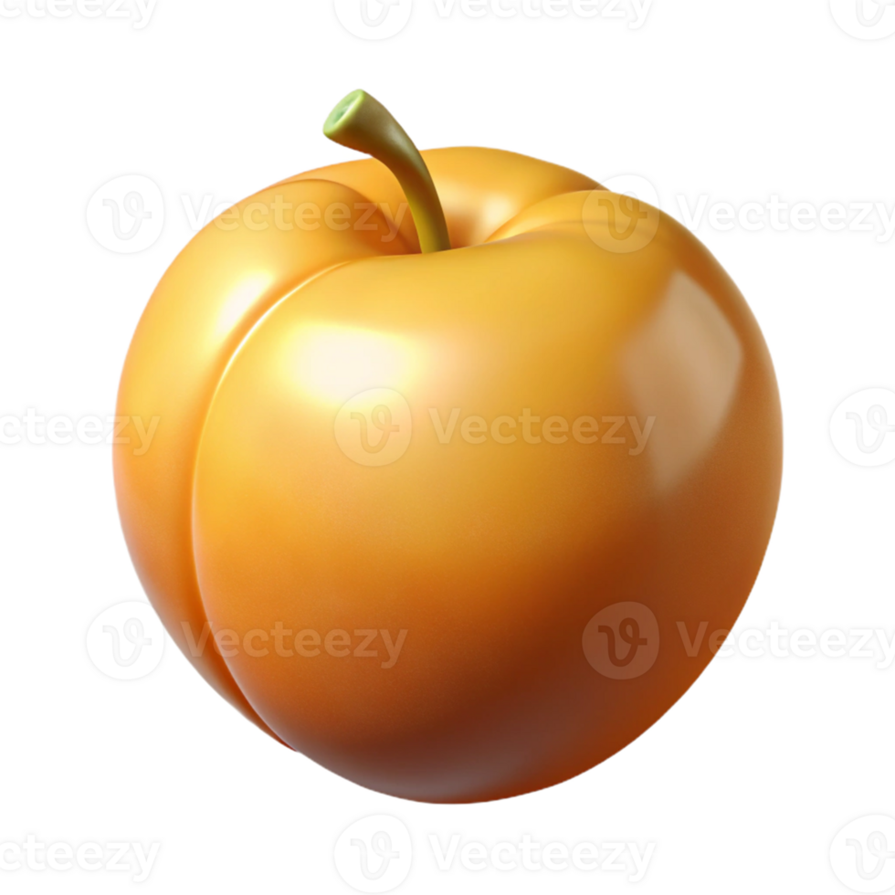 3D Render of a Juicy Apricot png