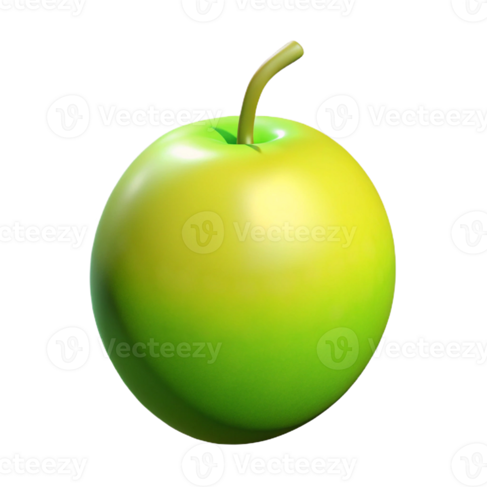3D Render Green Apple Illustration png