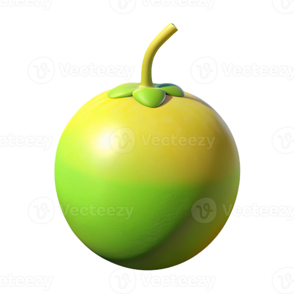 3D Render of a Yellow Green Fruit png