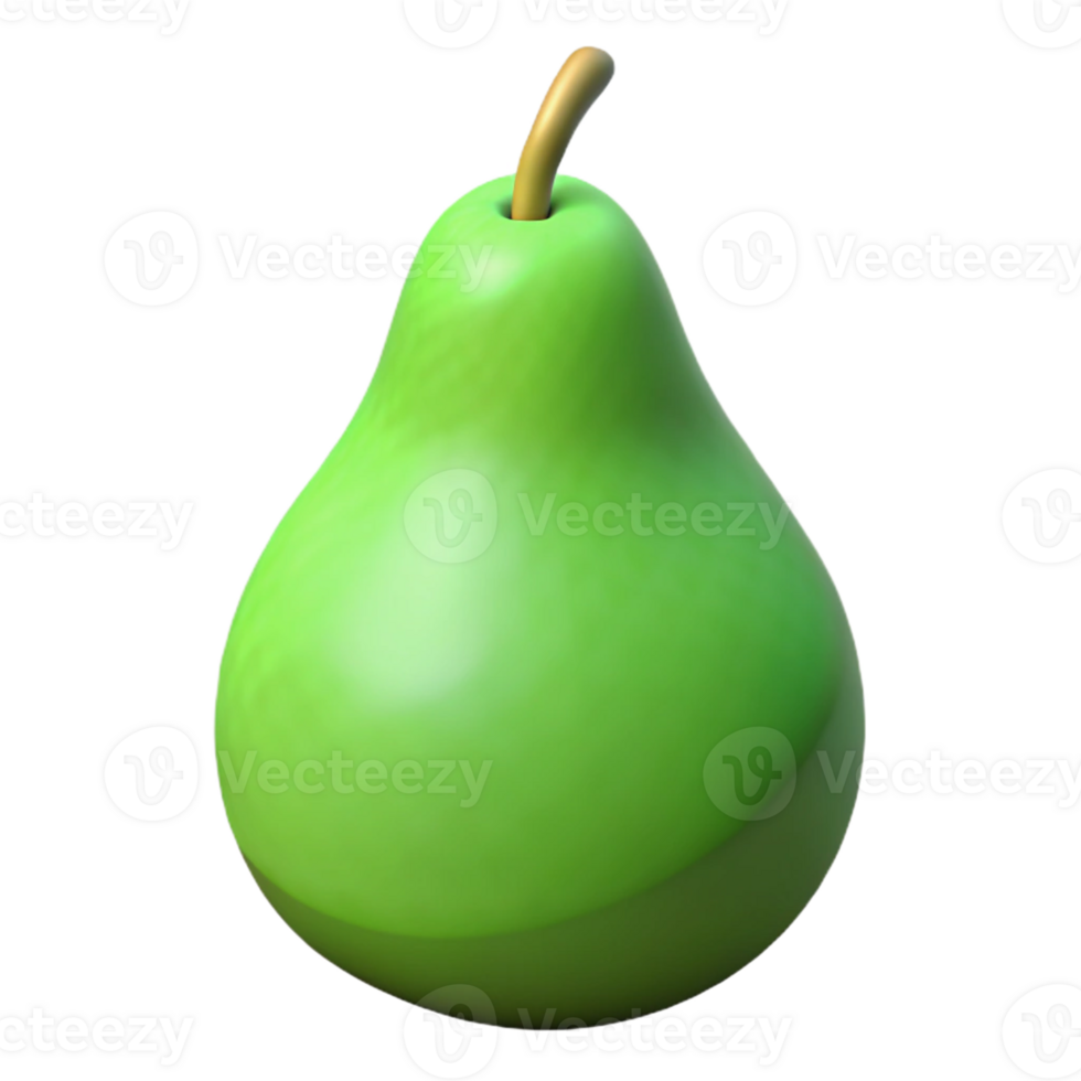 Green Pear 3D Render png
