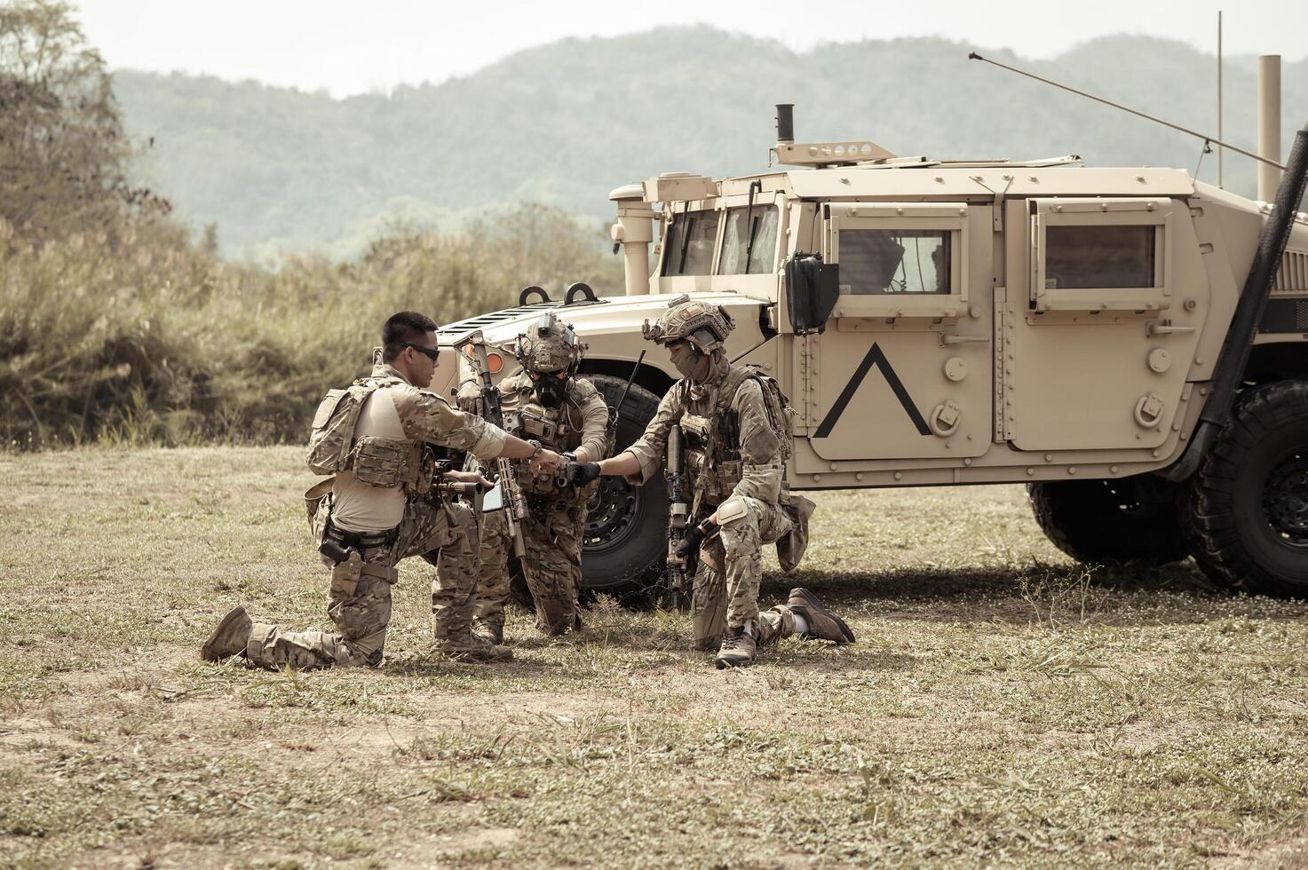 United States Army in camouflage uniforms photo