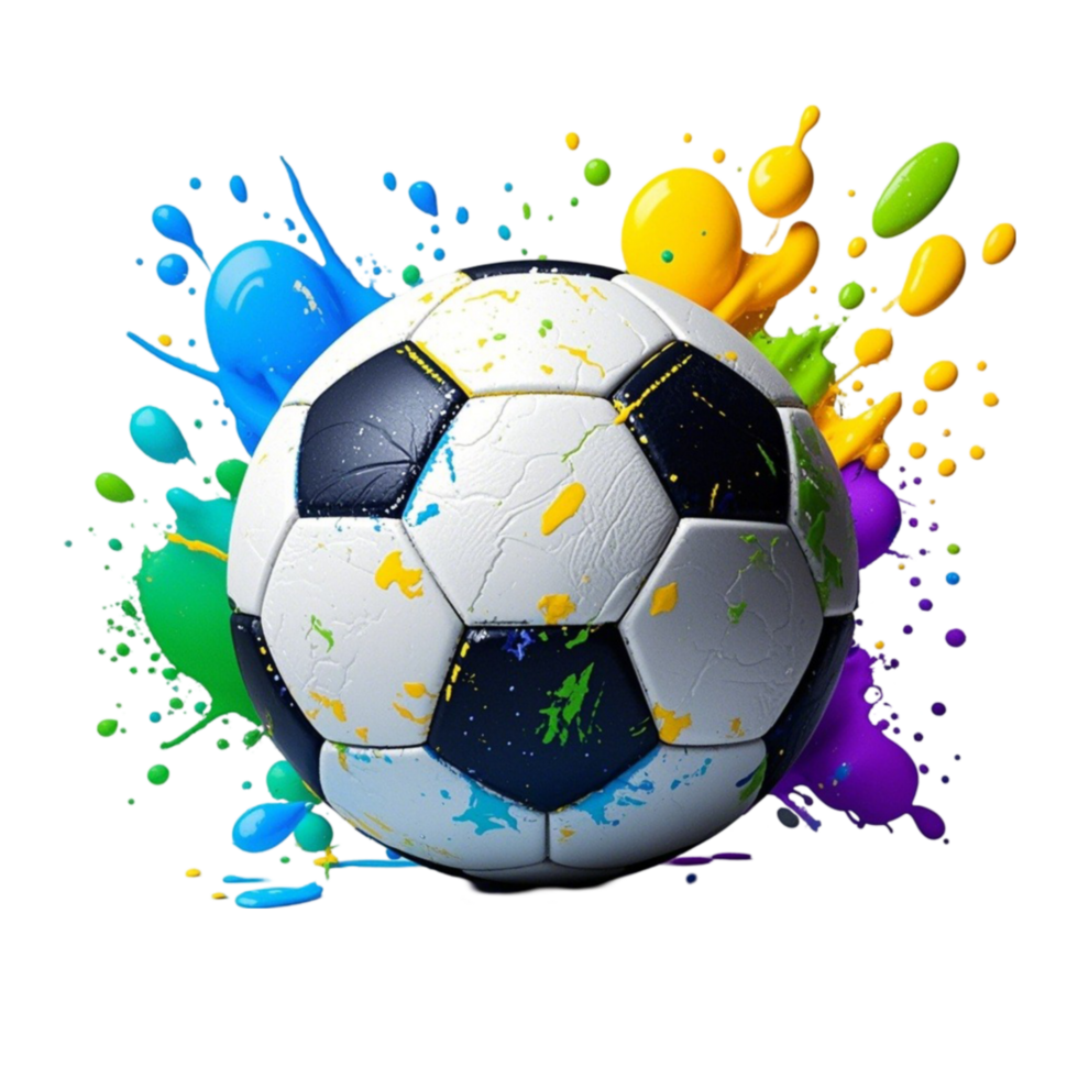 Paint Splattered Soccer Ball png