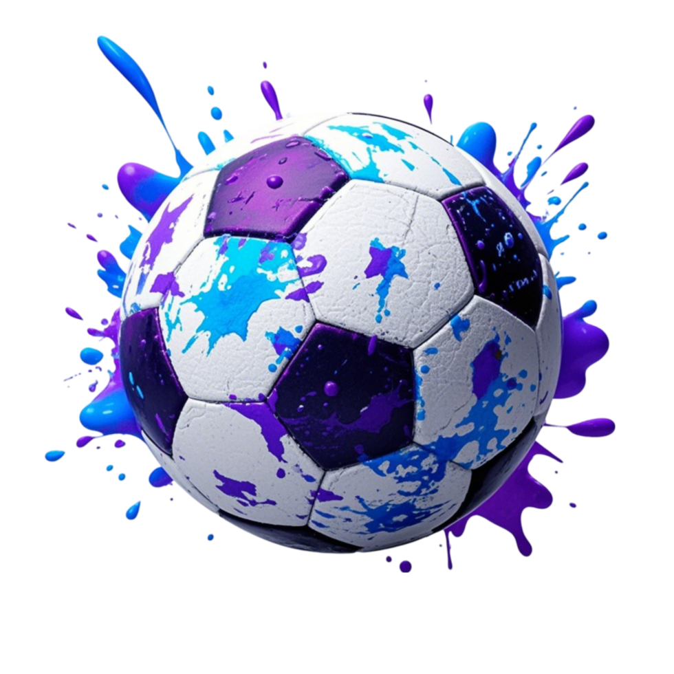 Colorful Splattered Soccer Ball png