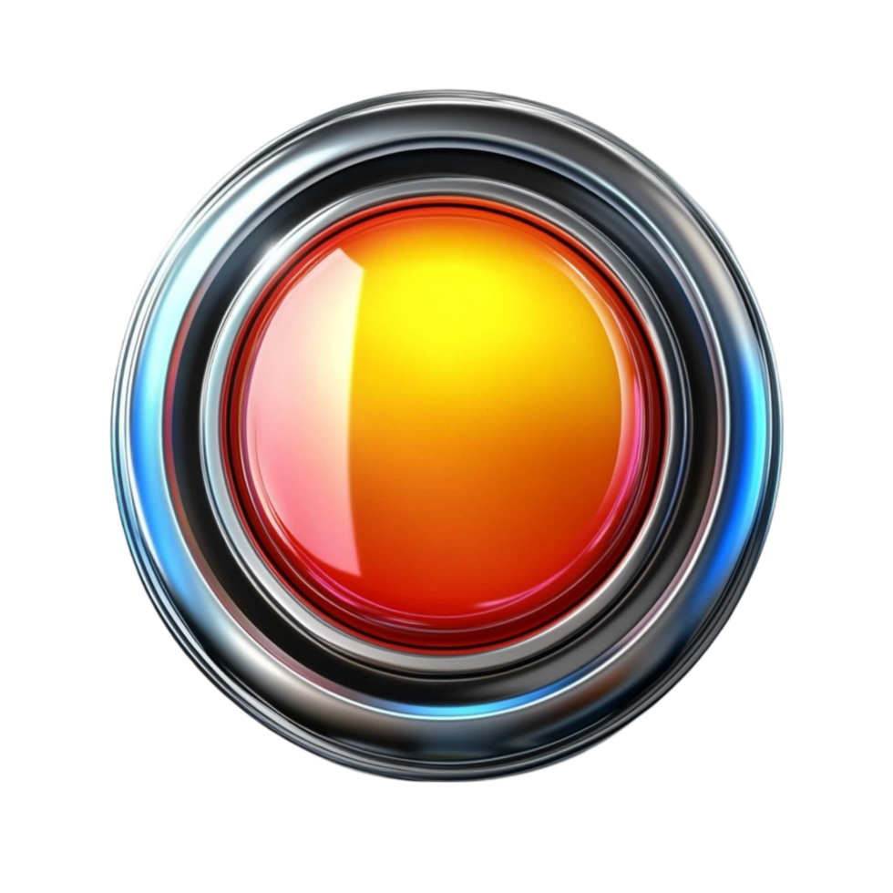 A red and yellow button on a black background png