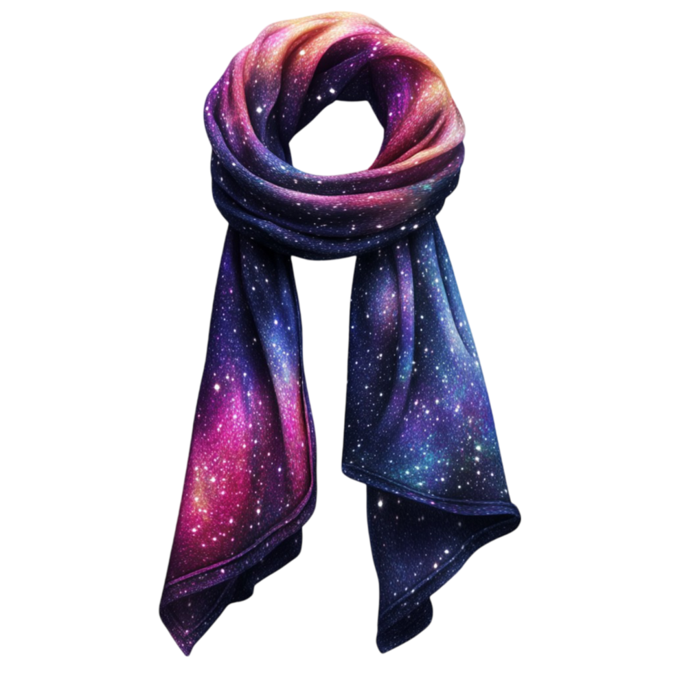 Scarf With Galaxy Pattern On Transparent Background png