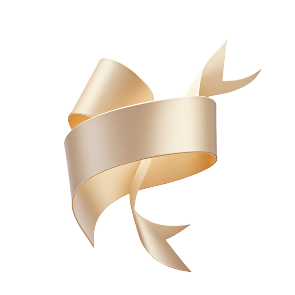 Gold Ribbon on Transparent Background png