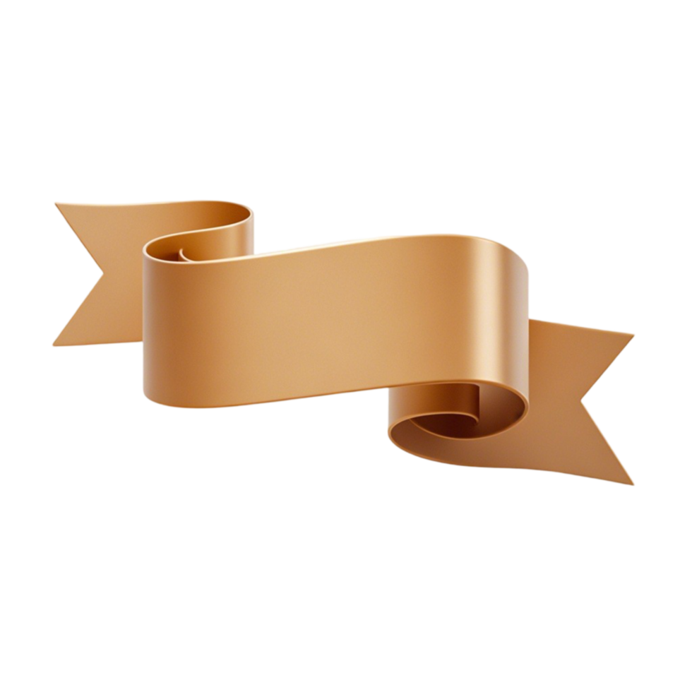 Shiny Gold Ribbon with Transparent Background png