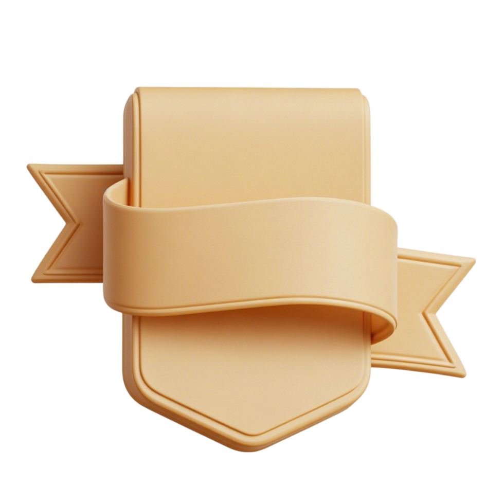 Golden Shield With A Ribbon On It png