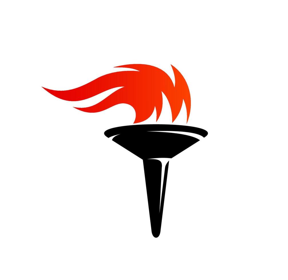 Torch fire flame for victory and champion trophy vector
