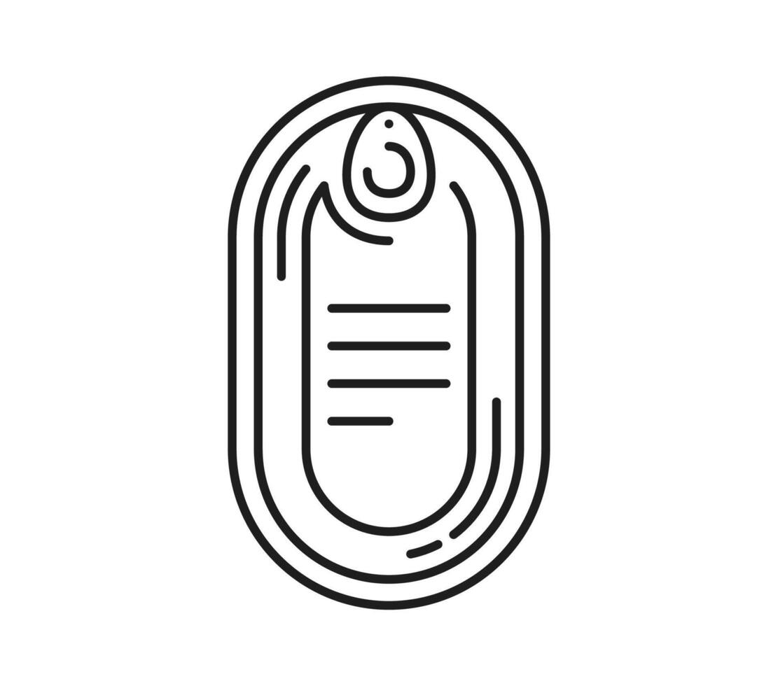 Salmon fish canned meat thin line icon vector