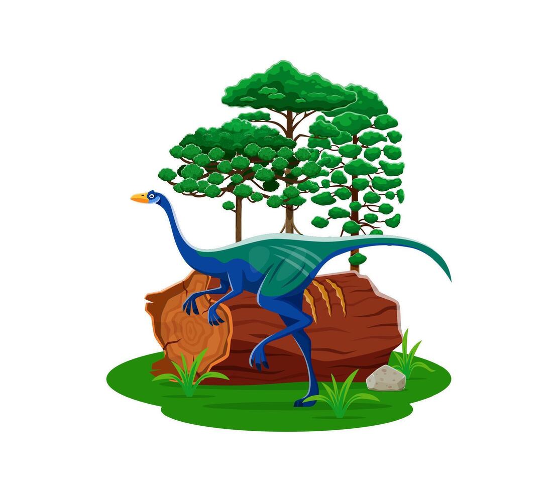 Garudimimus prehistoric dinosaur reptile character vector