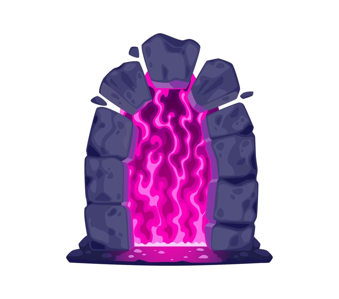 Fantasy game magic door, witchcraft game asset vector