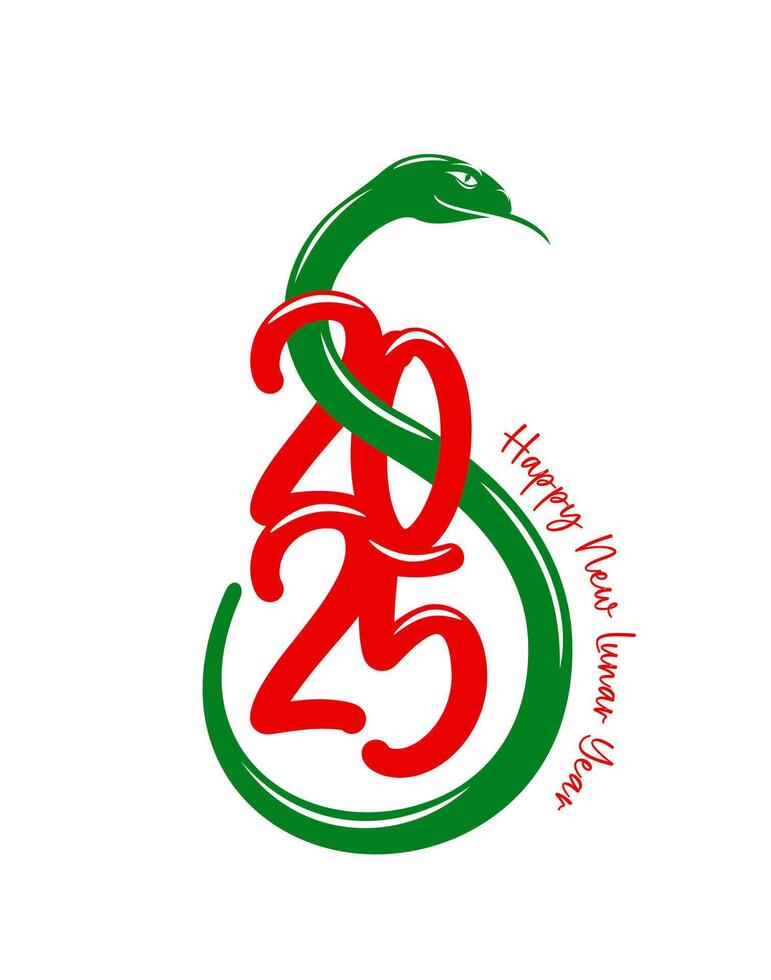 2025 Chinese Luanar New Year snake and greeting vector