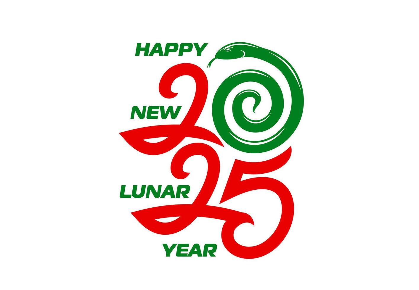 2025 Chinese lunar New Year greeting, snake number vector