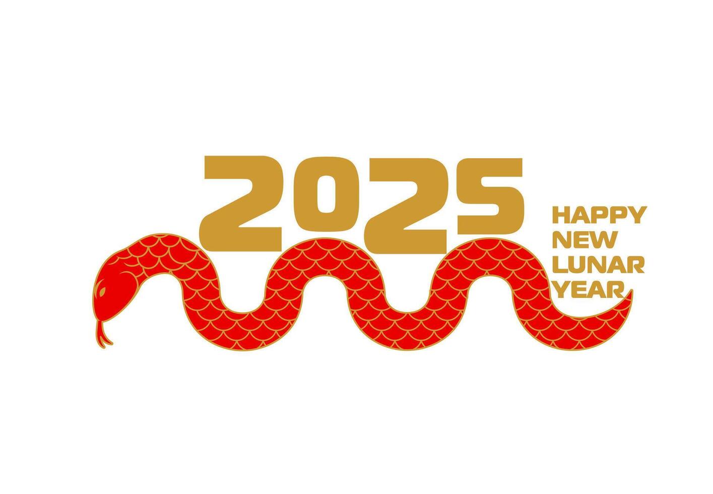 2025 Chinese Lunar New Year snake with number vector