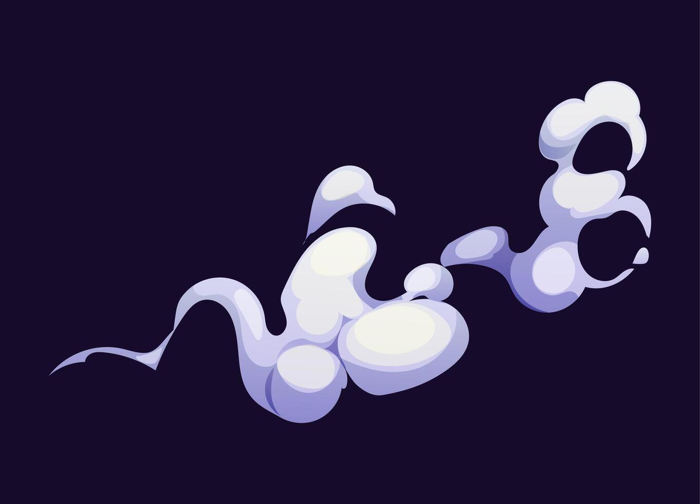 Cartoon white smoke cloud drifts effortlessly vector