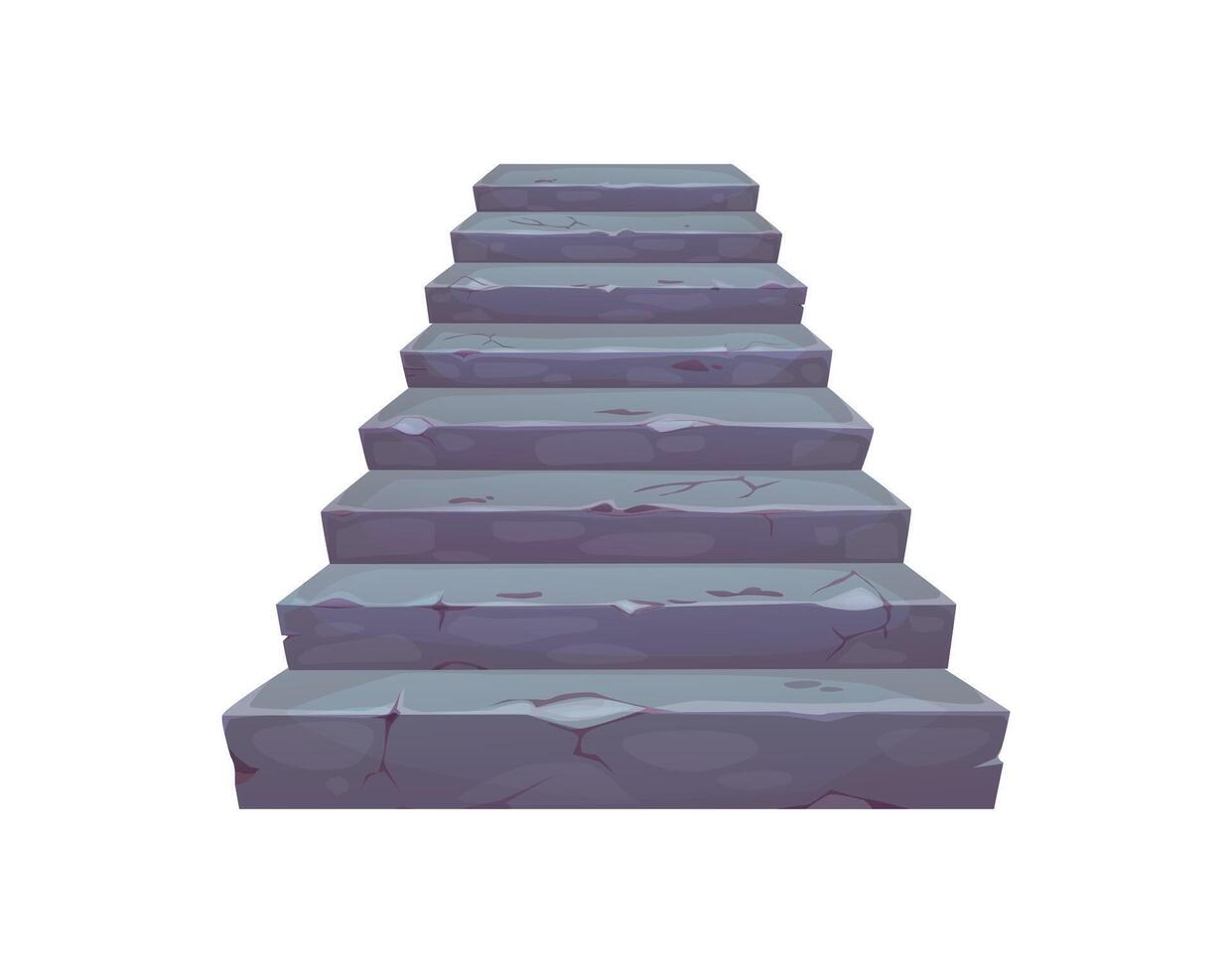 Castle stone stairs, cartoon staircase or stairway vector