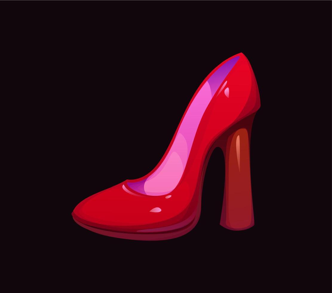Cartoon red high heel shoe valentines day footwear vector