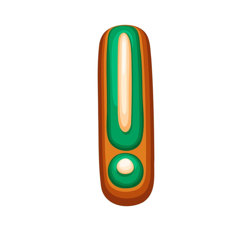 Christmas gingerbread exclamation mark with icing vector