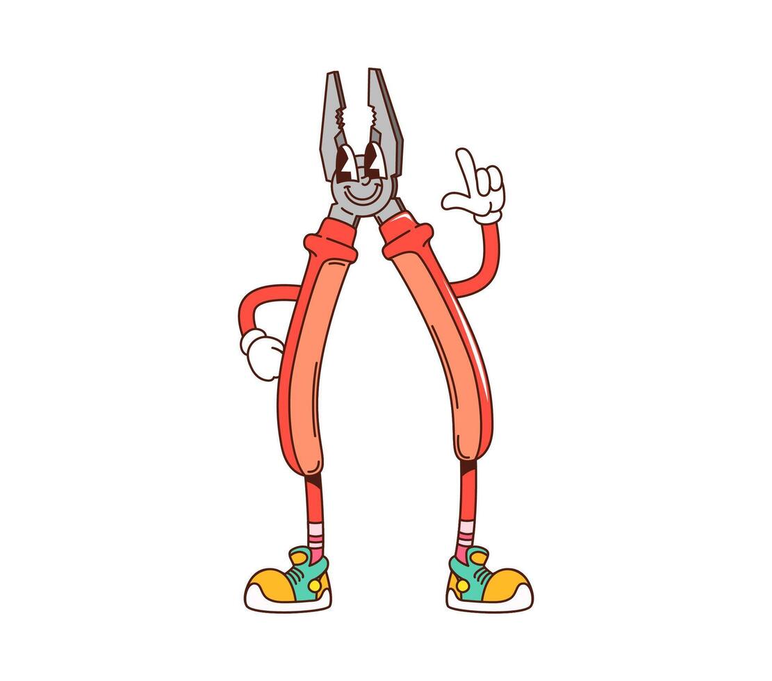 Groovy pliers work tool, DIY or repair character vector